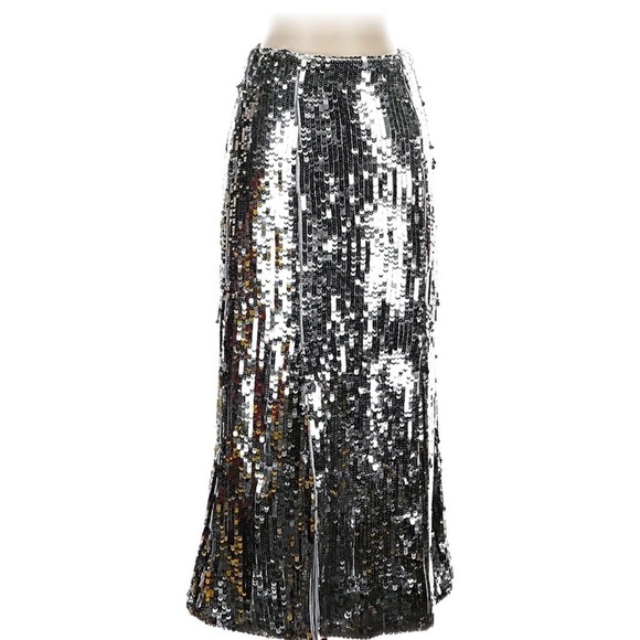 J. Crew Collection Limited Edition | Sequin Silver Maxi Skirt (great condition) - Picture 2 of 4